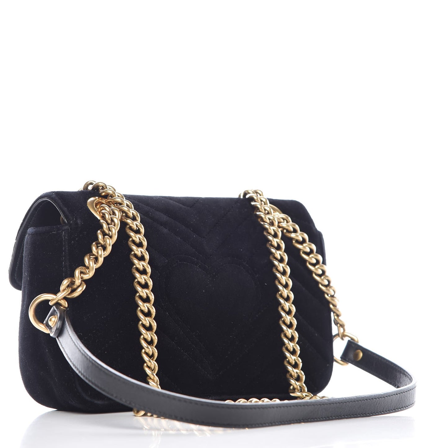 Velvet Matelasse Mini GG Marmont Shoulder Bag Black