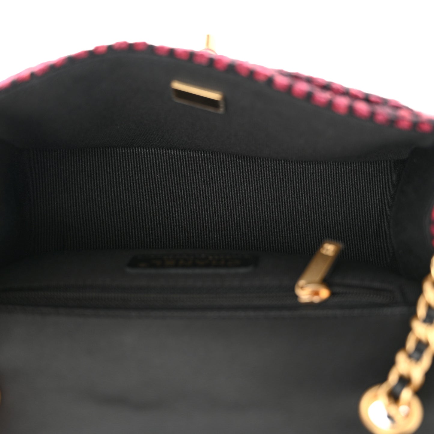 Tweed Quilted Mini Maxi CC Flap Burgundy Black
