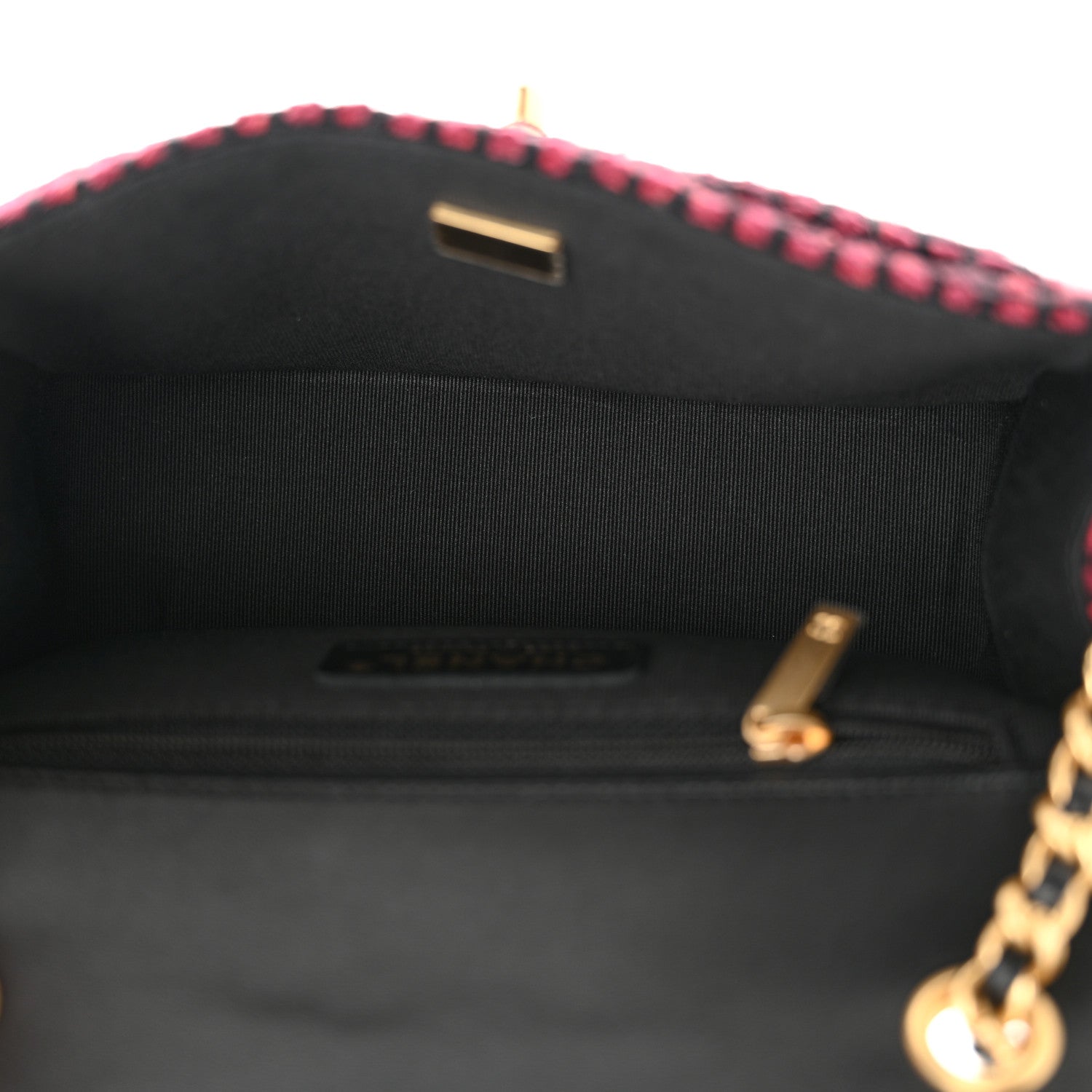 Chanel Tweed Quilted Mini Maxi CC Flap Burgundy Black 5 of 10