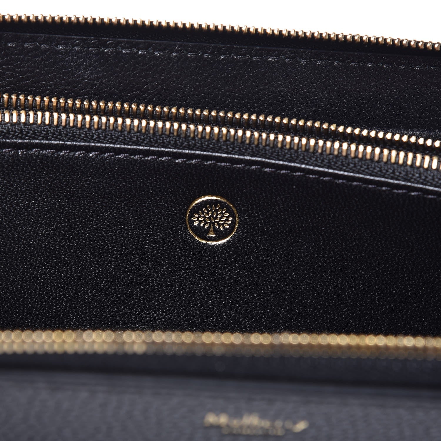 Mulberry Small Classic Grain Calfskin 12 Card Zip Around Wallet Black 6 of 7