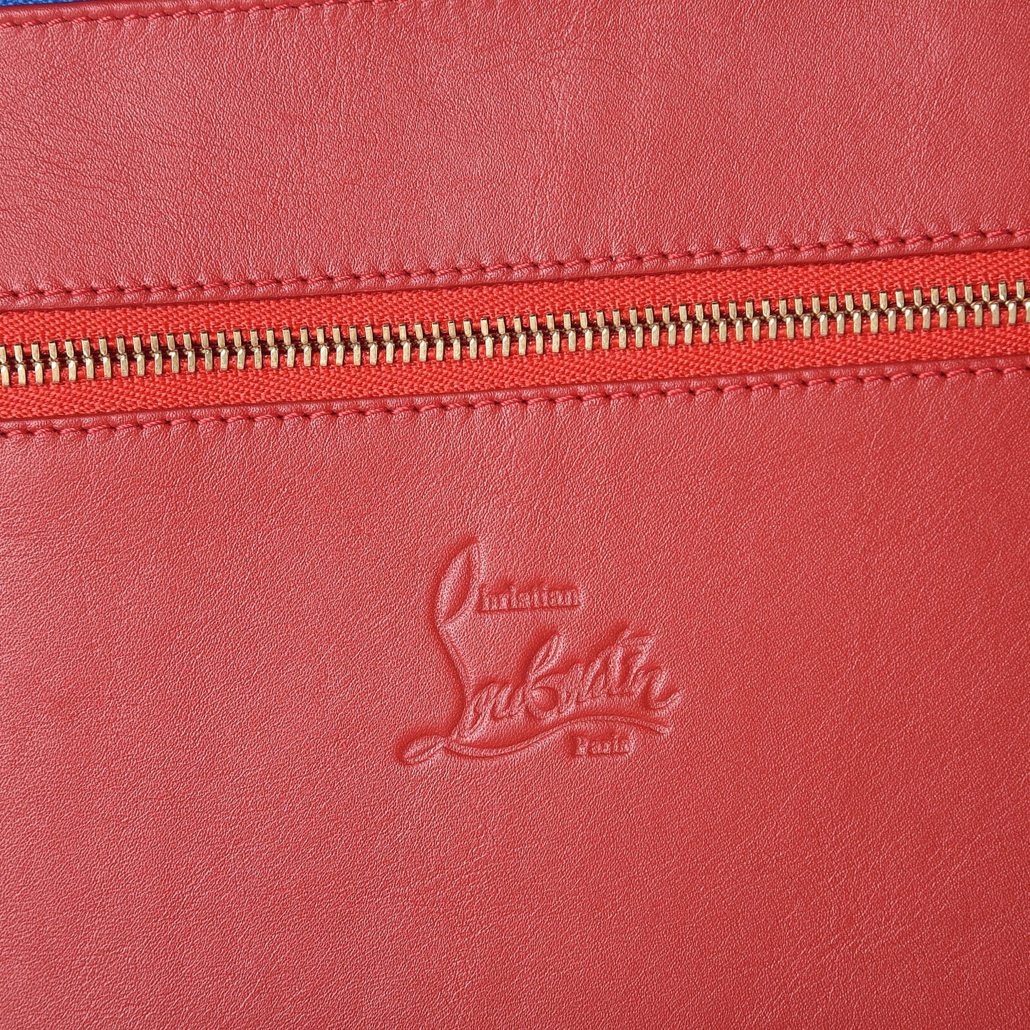 Calfskin Spiked IPad Case Blue Saphir
