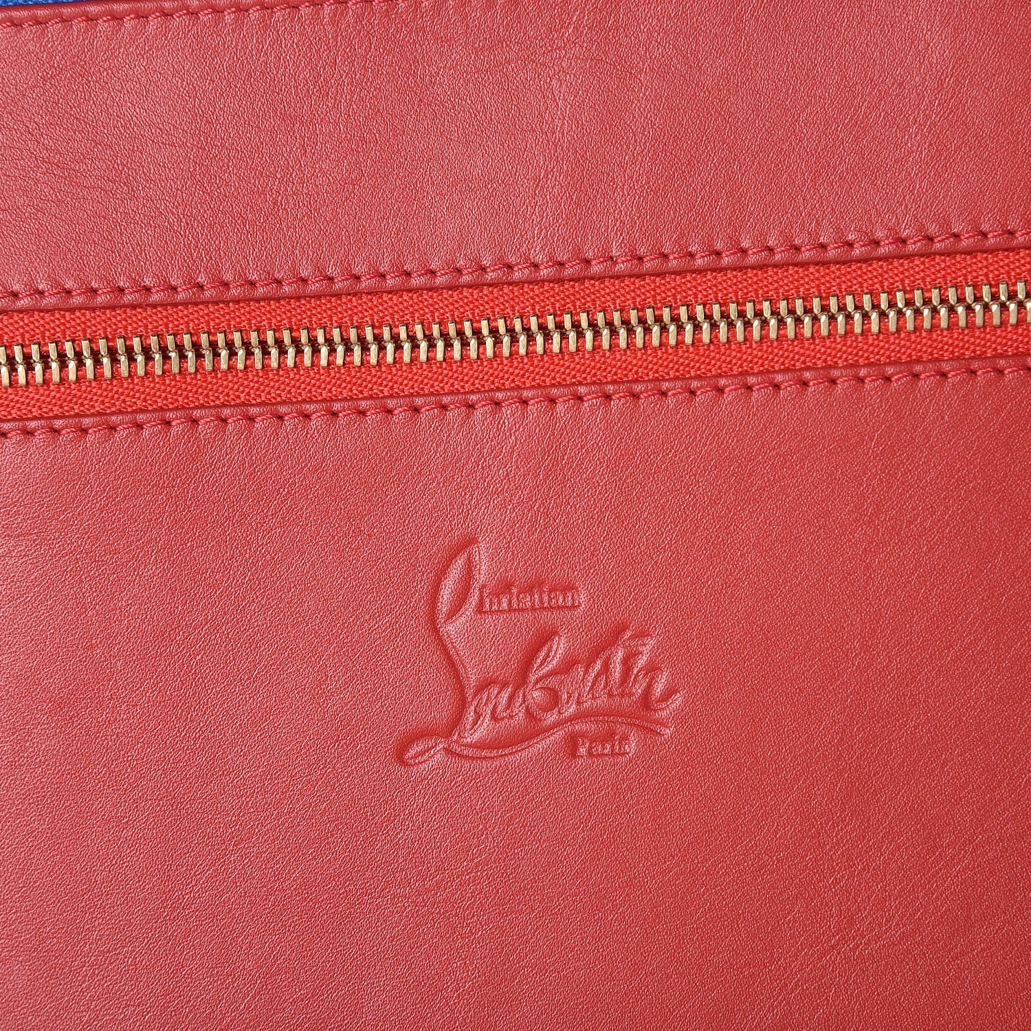 Christian Louboutin Calfskin Spiked IPad Case Blue Saphir 6 of 8