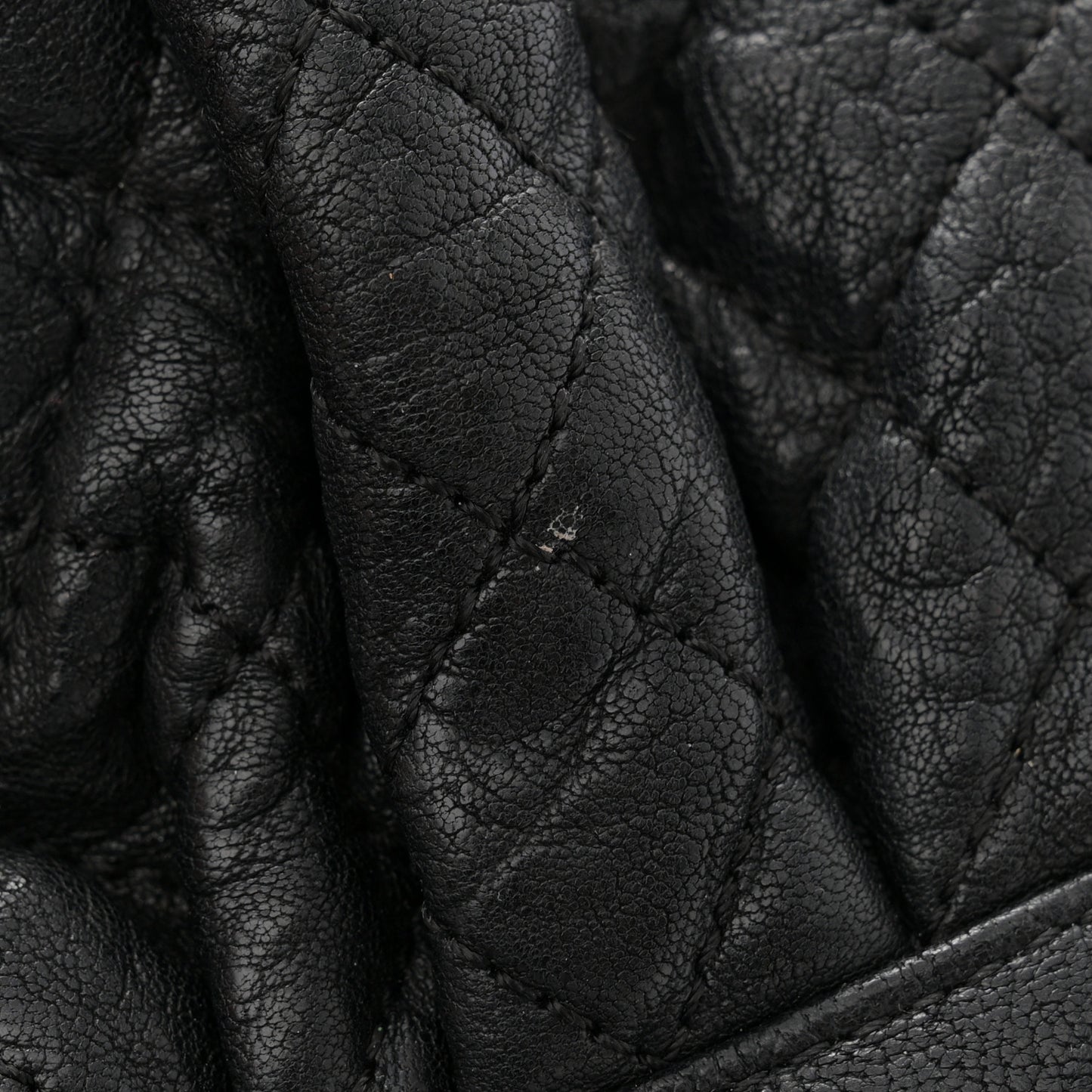 Washed Lambskin Quilted Mini Chain Around Flap Black