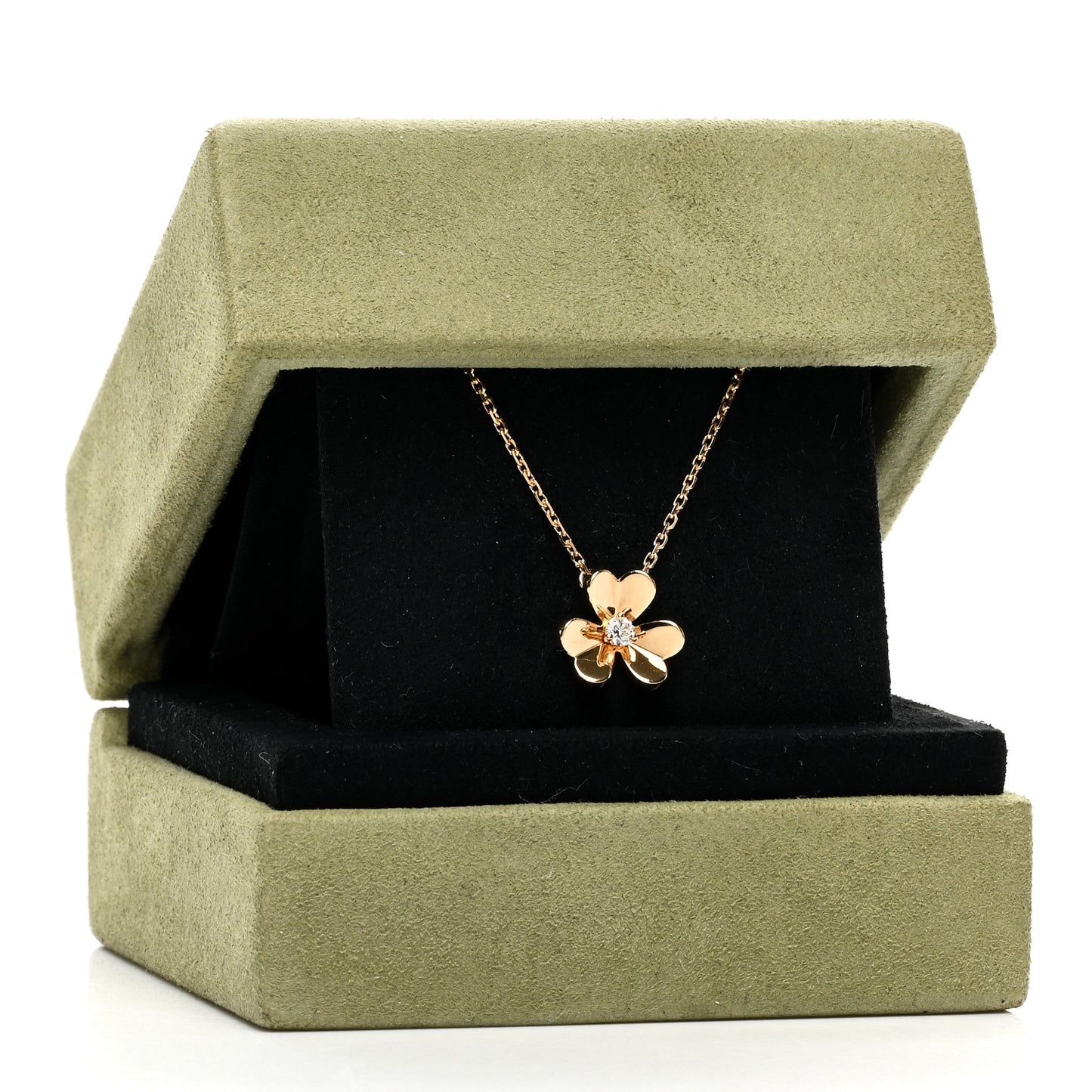 18K Yellow Gold Diamond Mini Frivole Pendant Necklace