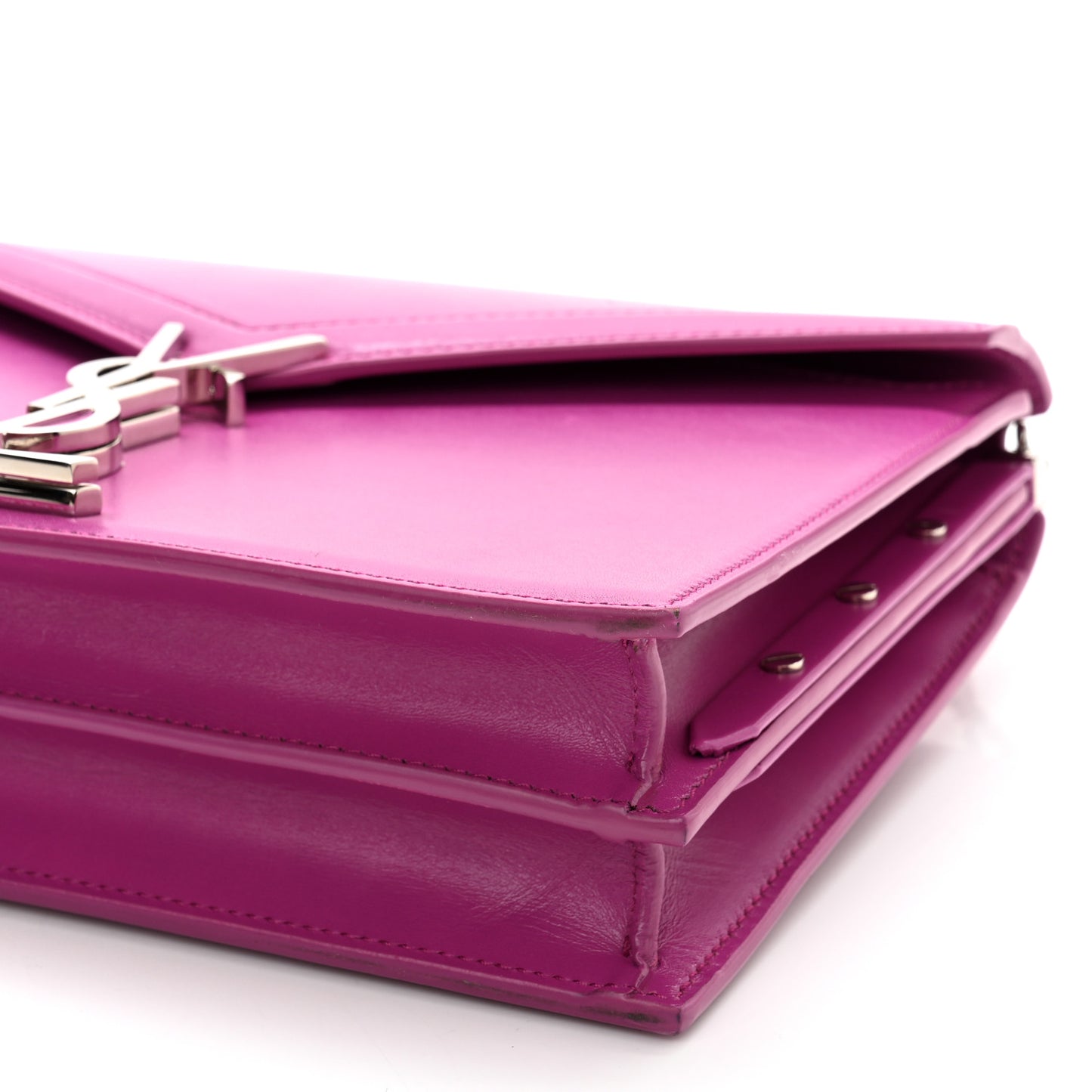 Smooth Calfskin Monogram Cassandra Clasp Bag Electric Fuchsia
