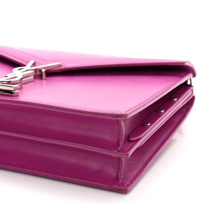Saint Laurent Smooth Calfskin Monogram Cassandra Clasp Bag Electric Fuchsia 10 of 10