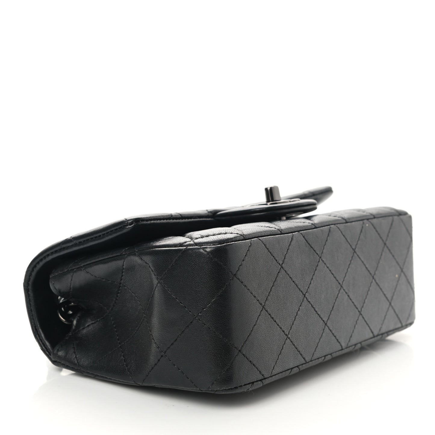 Lambskin Quilted Mini Rectangular Flap So Black