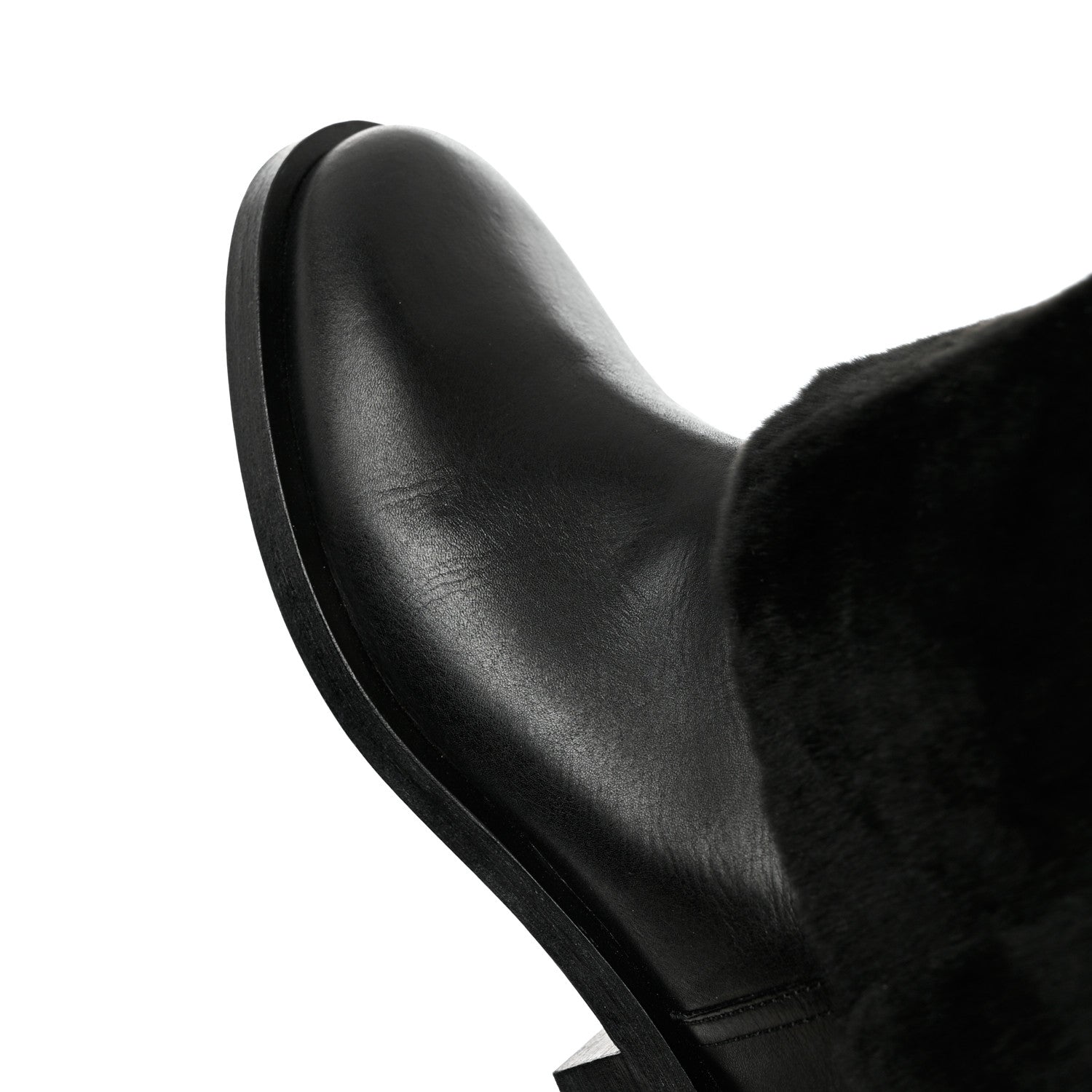 Chanel Fur Calfskin Fold Over Short Boots 39 Black 9 of 9