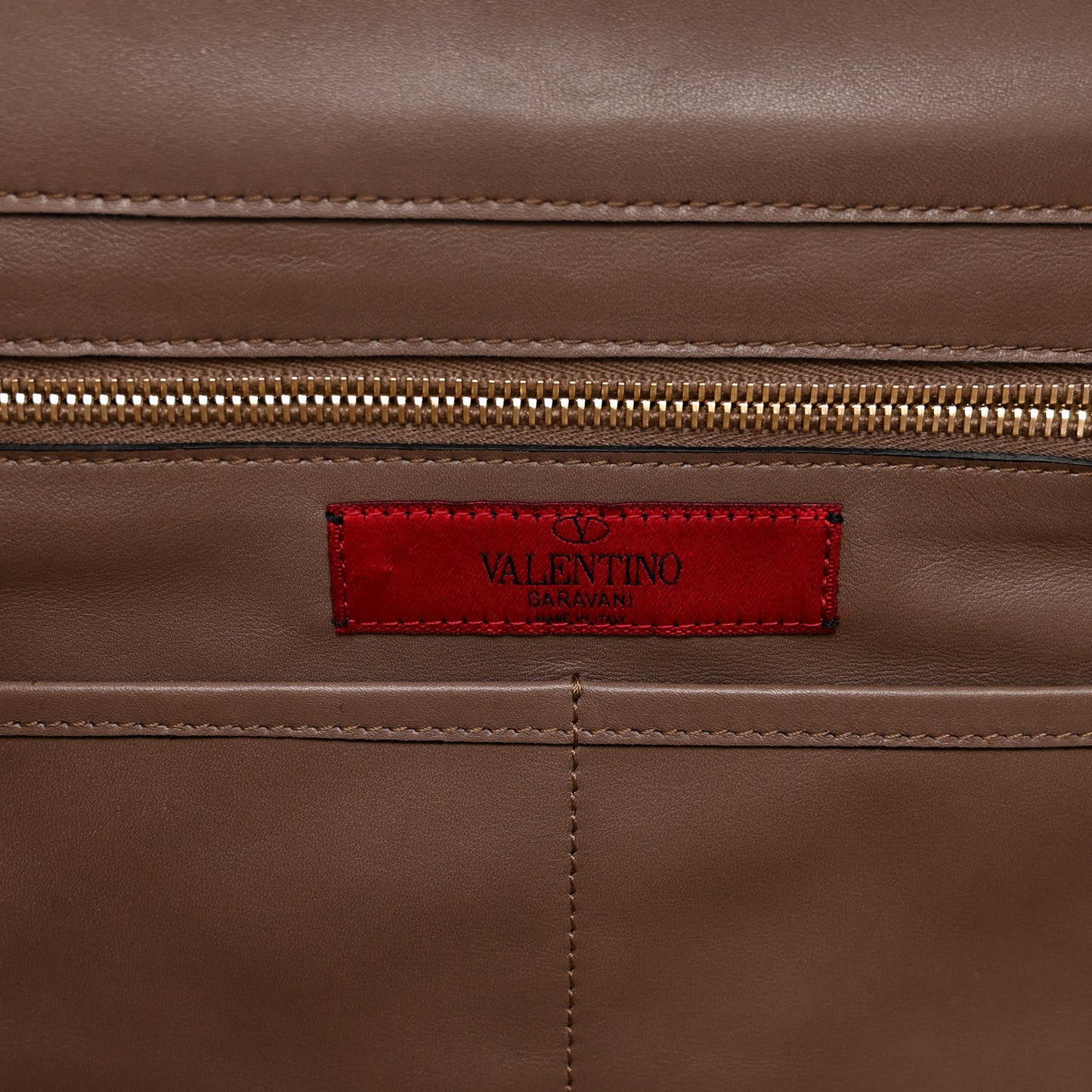 Vitello Large Rockstud Tote Brown