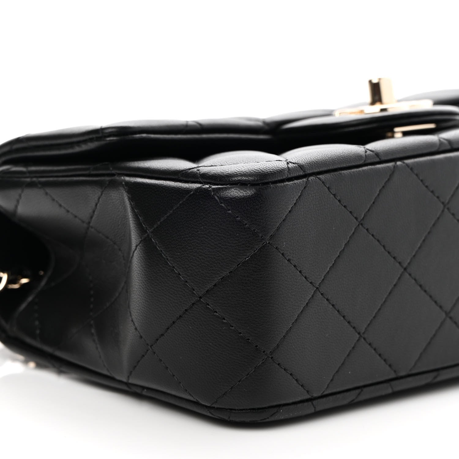 Chanel Lambskin Quilted Mini Top Handle Rectangular Flap Black 8 of 9
