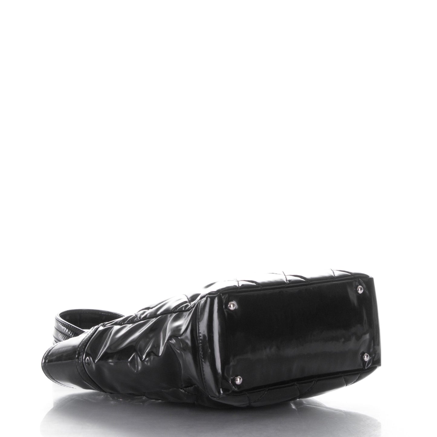 Vinyl Quilted Small Paris Biarritz Tote Black