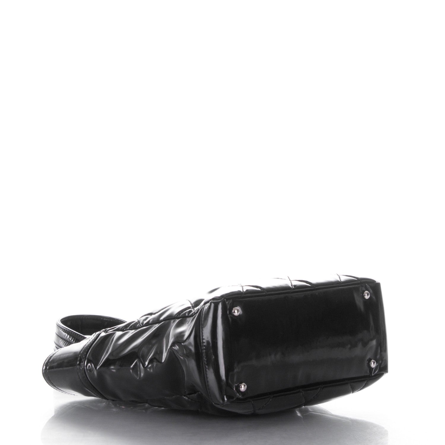 Chanel Vinyl Quilted Small Paris Biarritz Tote Black 4 of 9