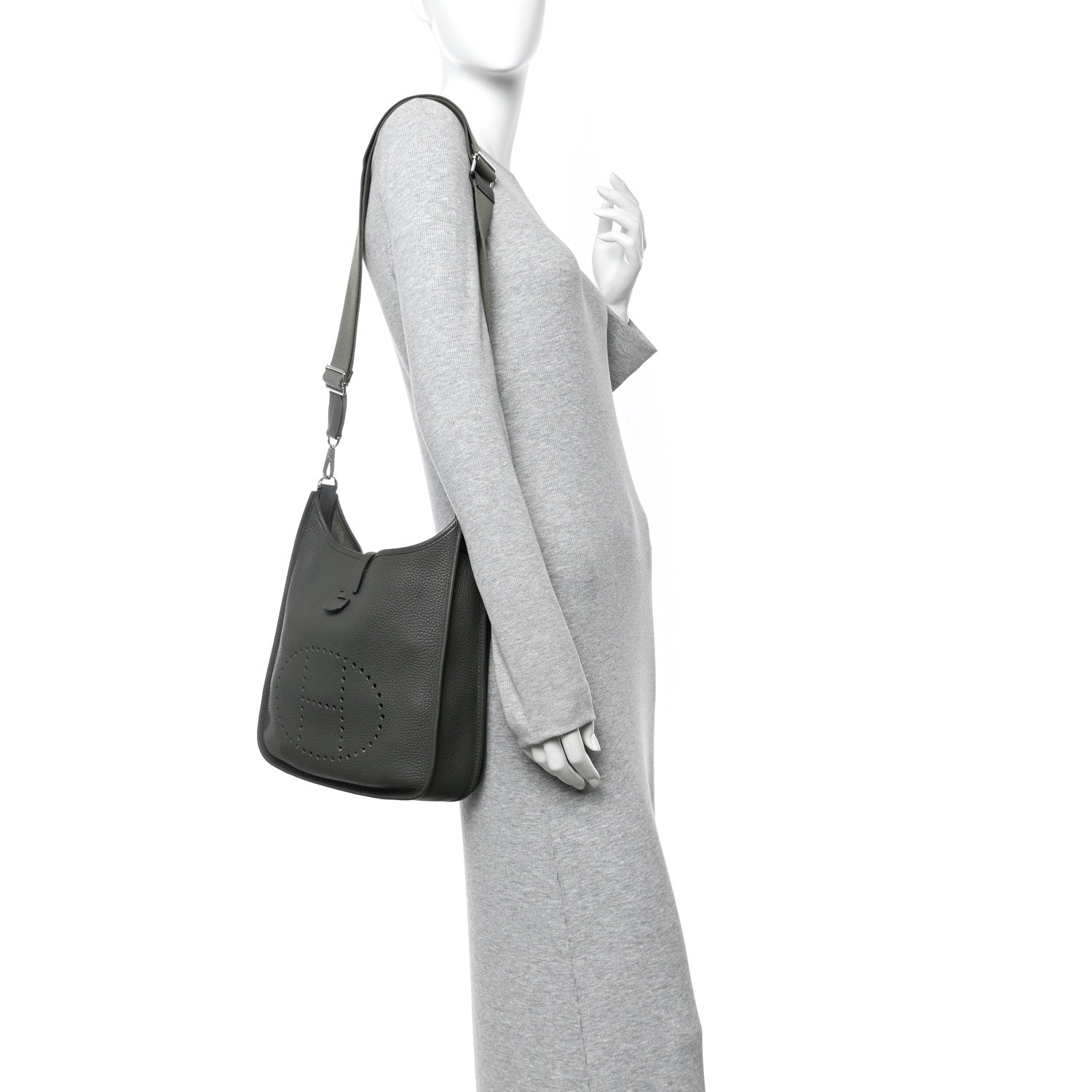 Hermes Taurillon Clemence EVELYNE III Vert De Gris 2 of 10