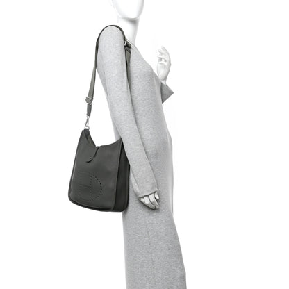 Hermes Taurillon Clemence EVELYNE III Vert De Gris 2 of 10
