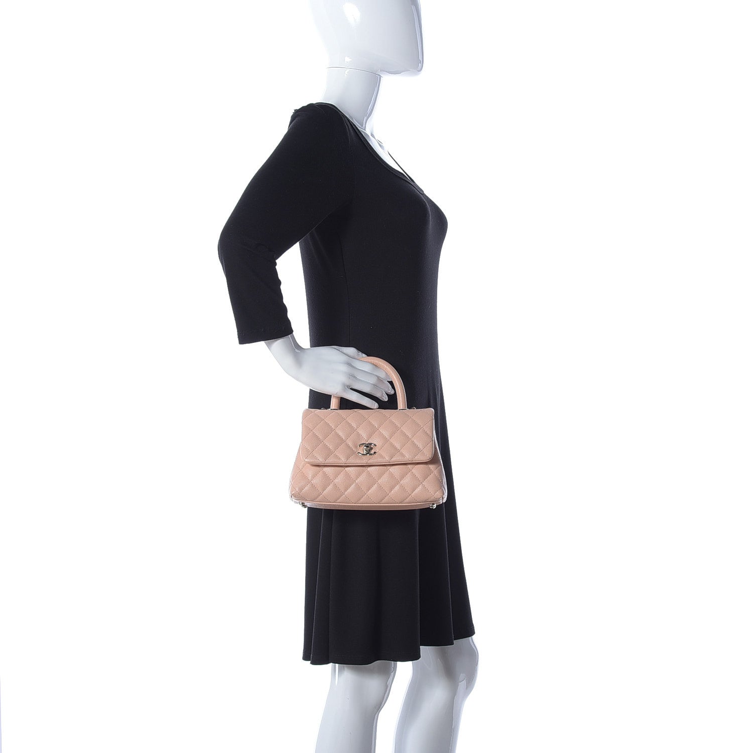 Chanel Caviar Quilted Mini Coco Handle Flap Light Pink 2 of 17