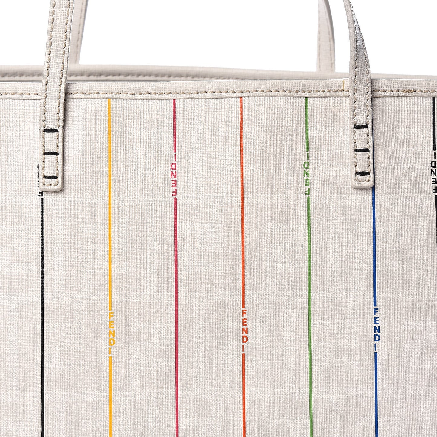 Zucca Spalmati Striped Medium Roll Tote White Multicolor