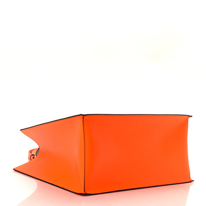 Valentino Garavani Calfskin Small Vlogo Tote Neon Orange 3 of 9