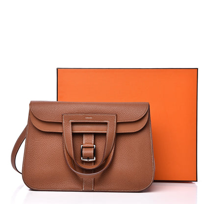 Hermes Taurillon Clemence Halzan 31 Gold 10 of 10