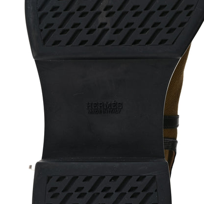 Hermes Canvas Veo Ankle Boots 42 Kaki Black 6 of 8