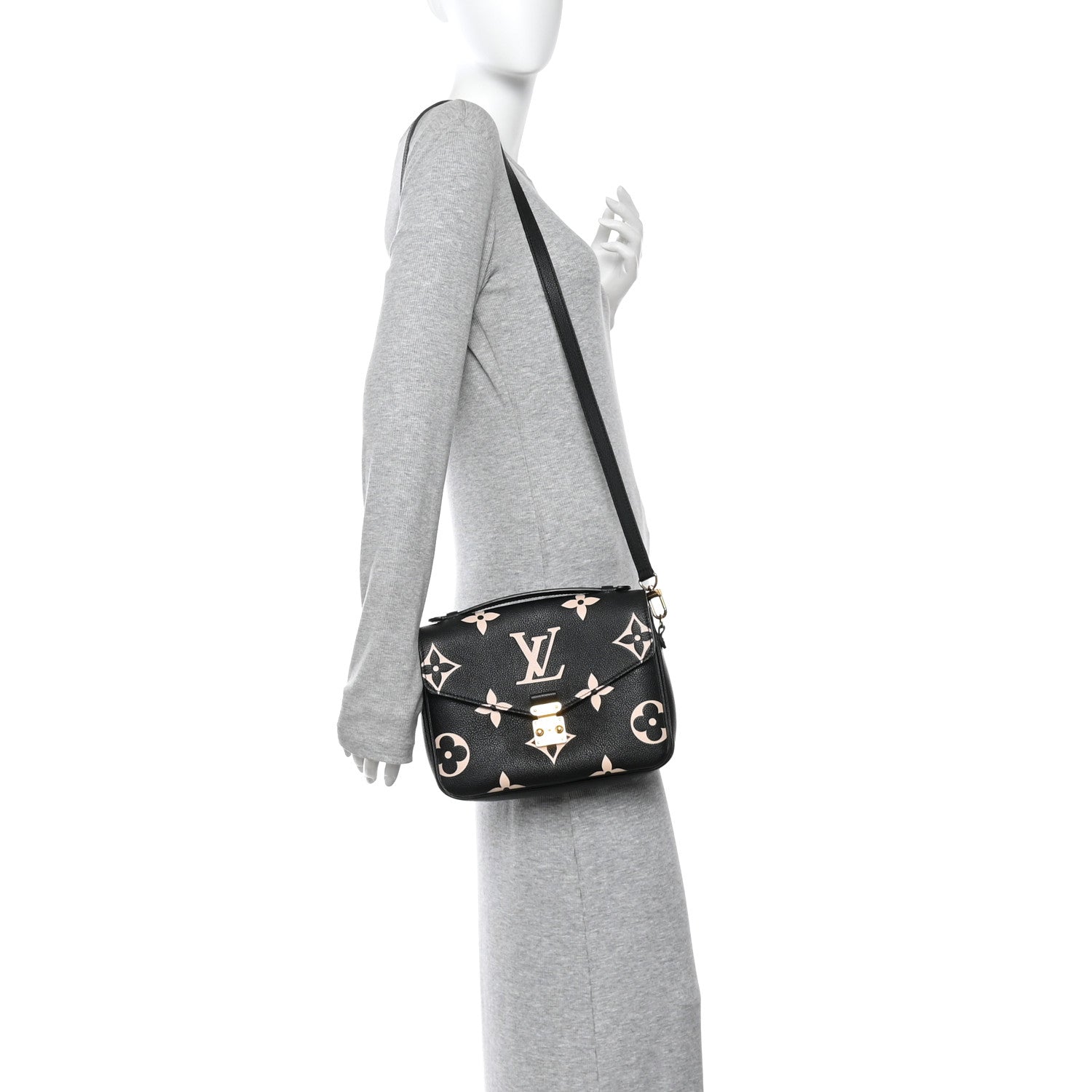 Louis Vuitton Empreinte Monogram Giant Pochette Metis Black Beige 2 of 9
