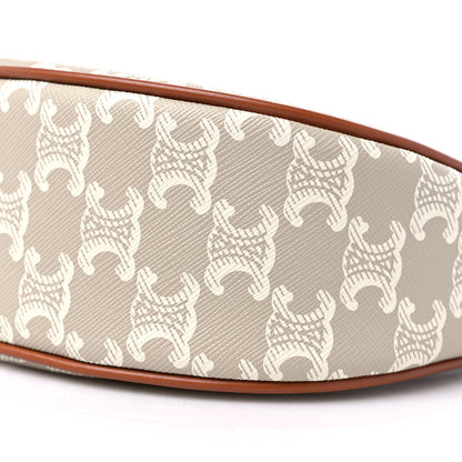 Celine Canvas Calfskin Ava Triomphe Shoulder Bag Grege 7 of 7