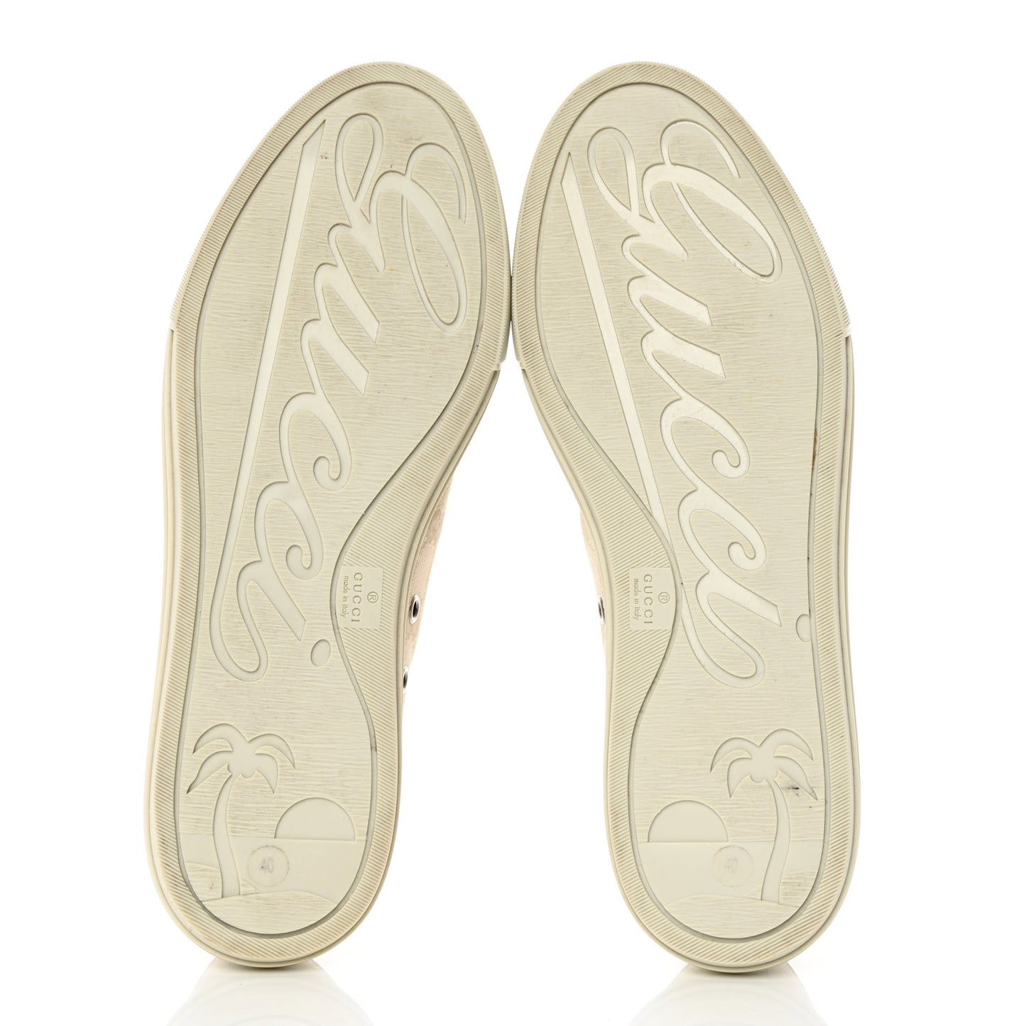 Washed Cotton GG Monogram Calfskin Womens Low Top Sneakers 40 White Mystic White Great White