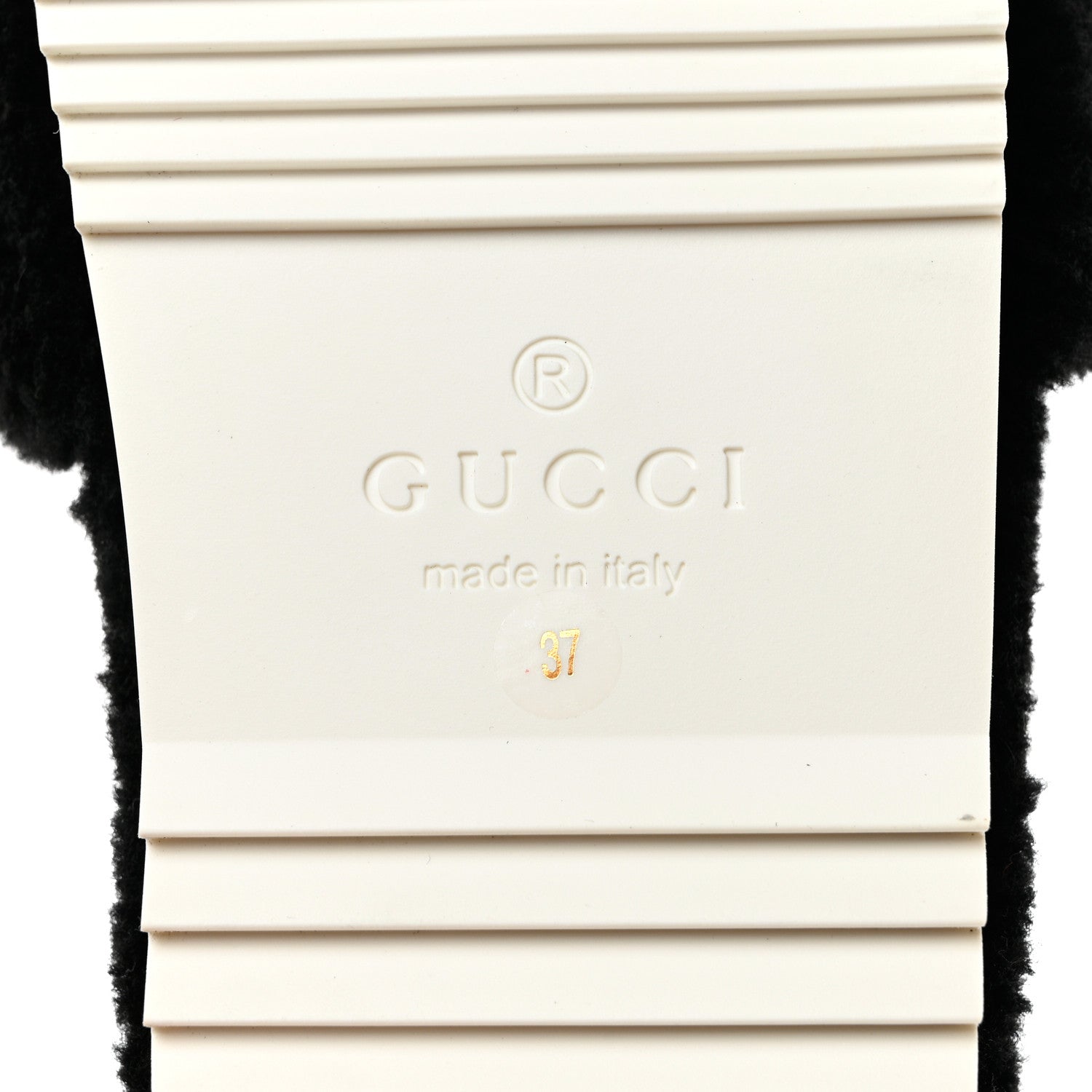 Gucci Shearling Womens Eileen Slide Sandals 37 Black Butterscotch 8 of 9