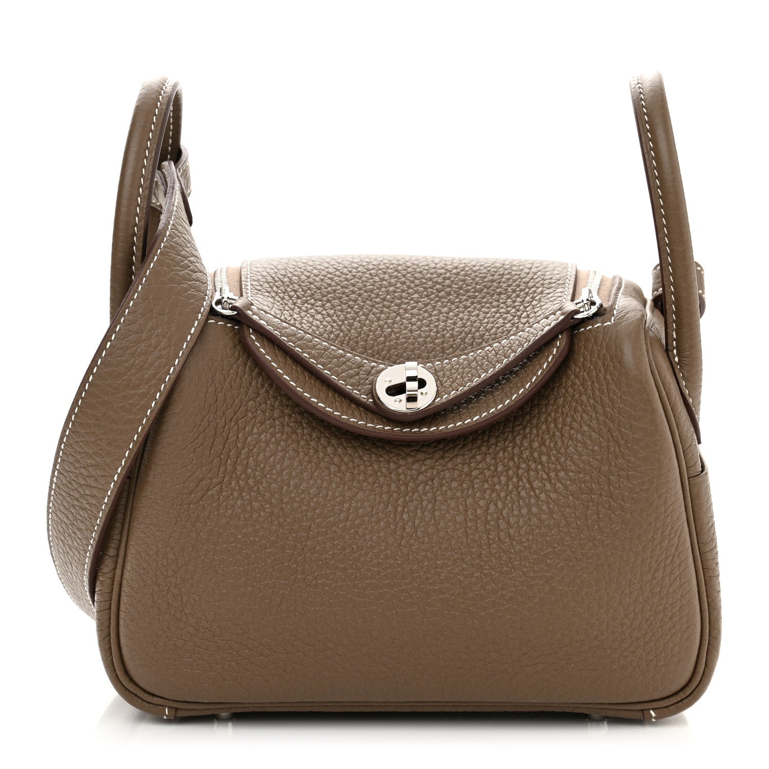 Hermes Taurillon Clemence Mini Lindy 20 Etoupe 1 of 11