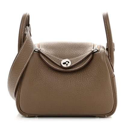 Hermes Taurillon Clemence Mini Lindy 20 Etoupe 1 of 11