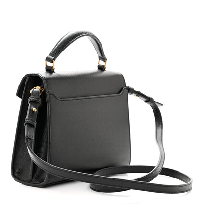 Saint Laurent Grain de Poudre Mini Classic Monogram Cassandra Top Handle Black 3 of 10