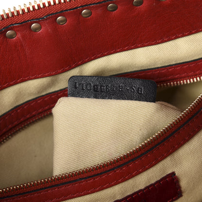 Valentino Garavani Calfskin Rockstud Top Handle Satchel Rosso Valentino 8 of 14
