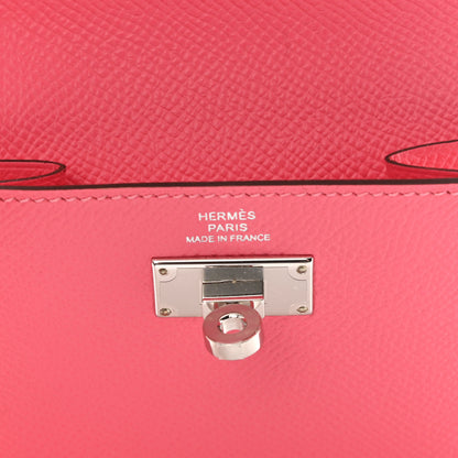 Hermes Epsom Kelly Pocket Compact Wallet Rose Azalee 6 of 7