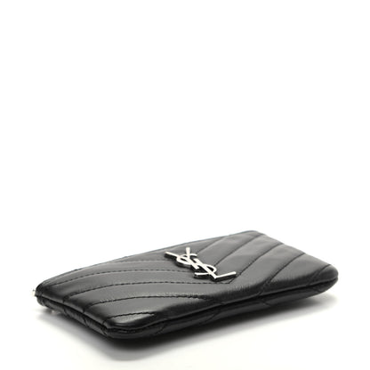 Saint Laurent Calfskin Matelasse Monogram Key Pouch Black 4 of 7