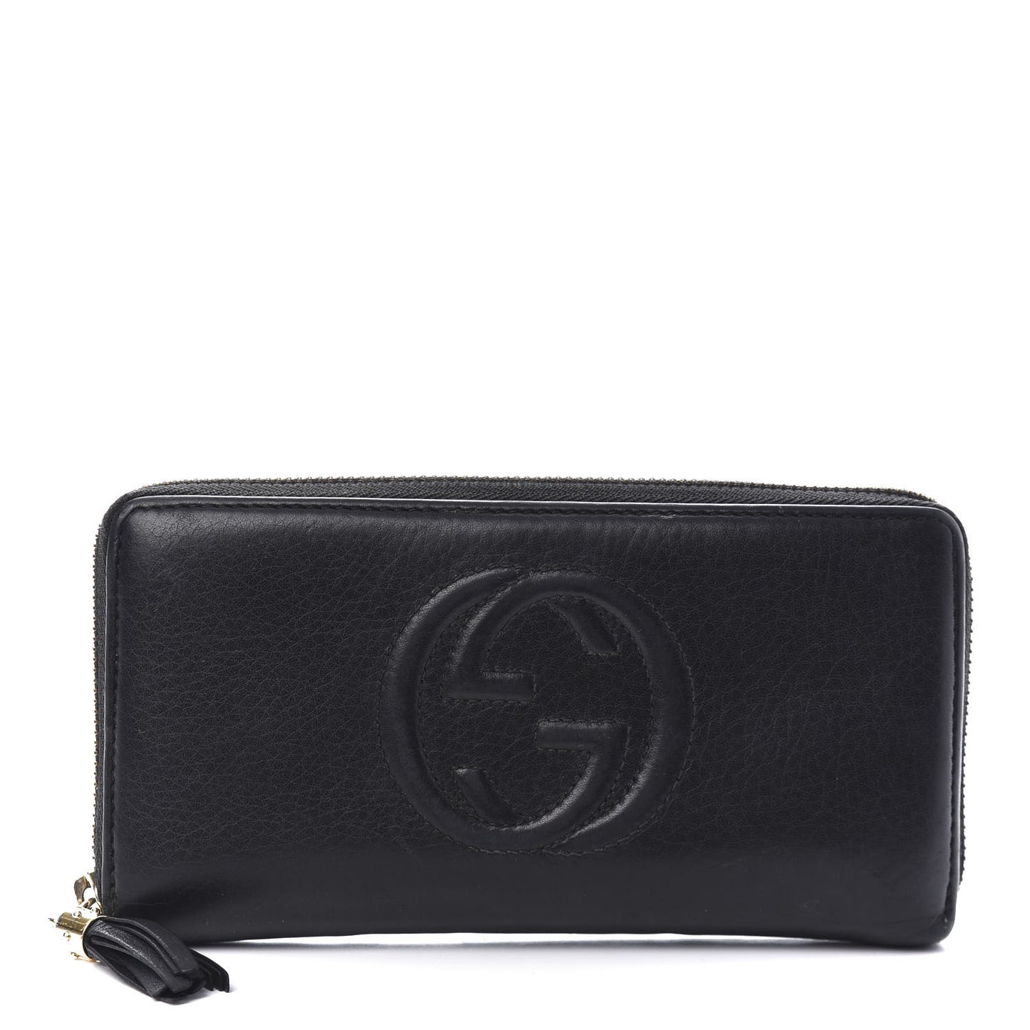 Calfskin Soho Zip Around Wallet Black