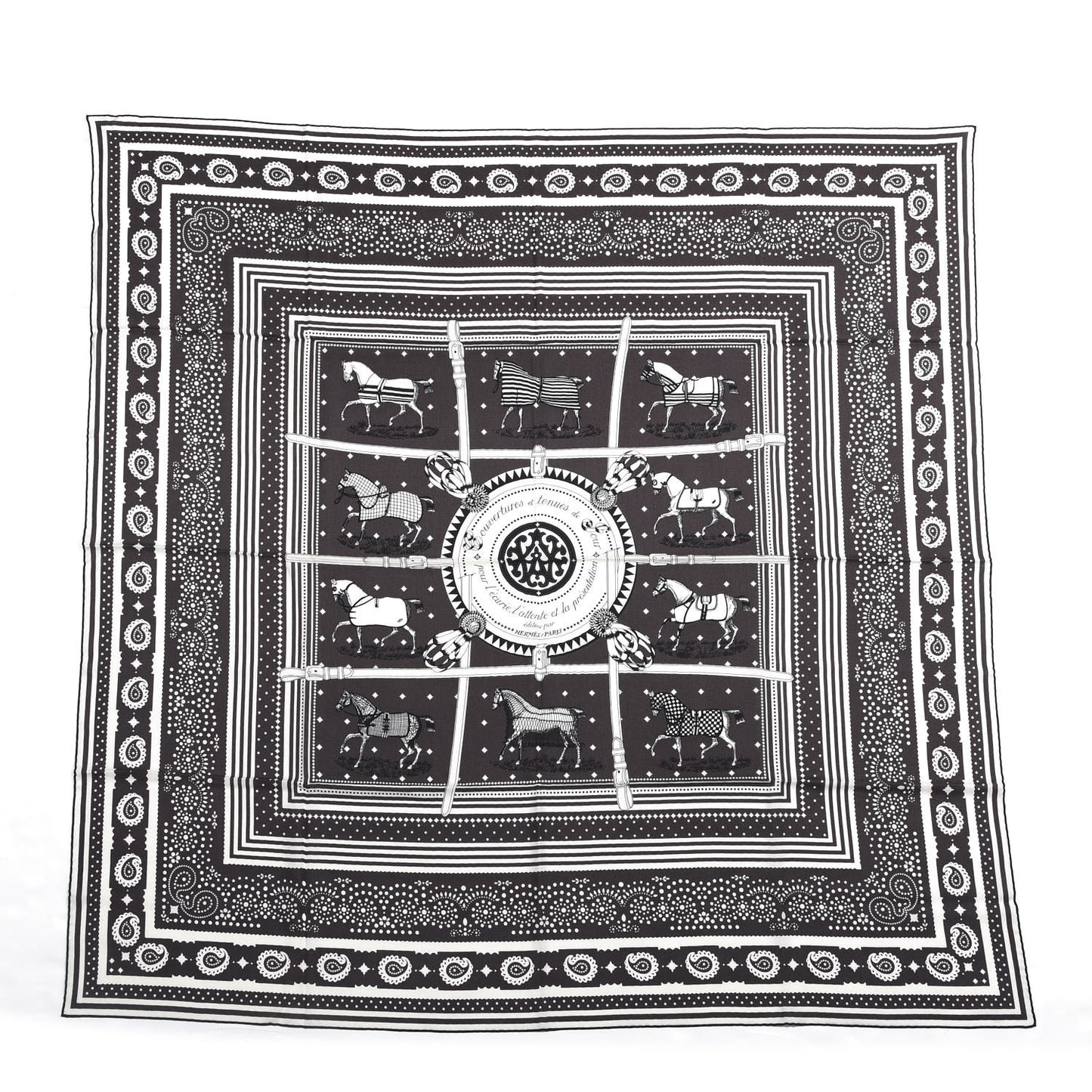 Cashmere Courvertures Et Tenues Shawl 140 Gris Taupe Black White