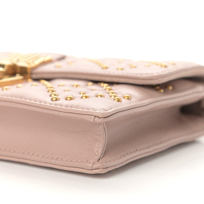 Christian Dior Lambskin Cannage Studded Dioraddict Wallet on Chain Clutch Nude 11 of 13