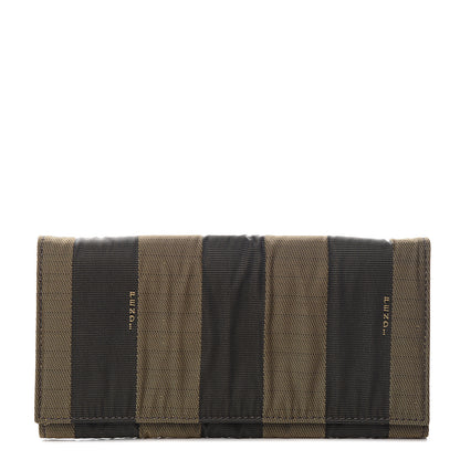 Fendi Pequin Striped Flap Wallet Tobacco 1 of 7