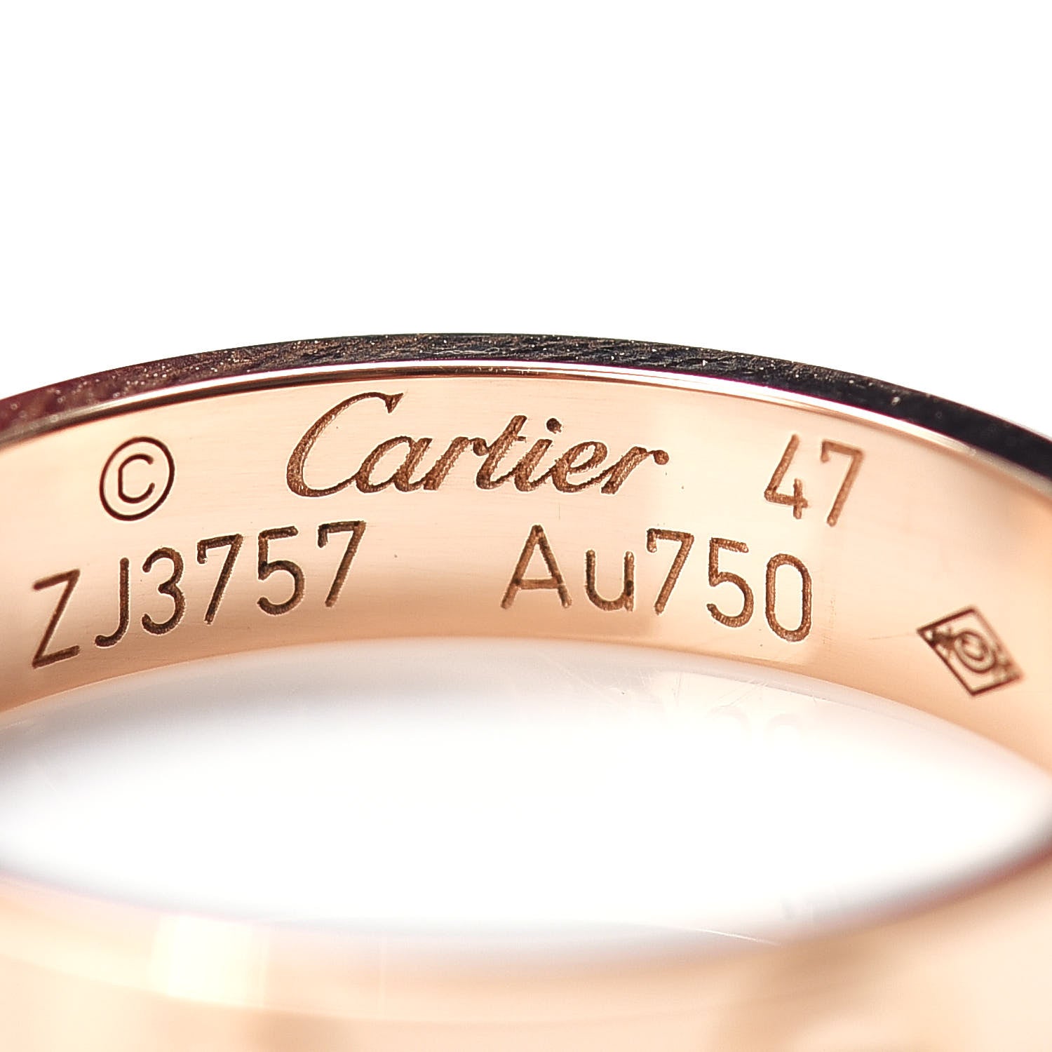 Cartier 18K Pink Gold 3.5mm LOVE Wedding Band Ring 47 4 4 of 5