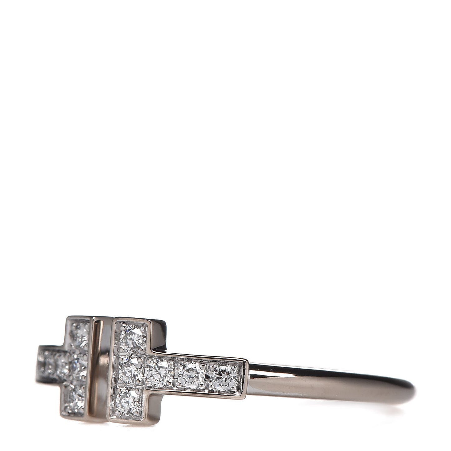 18K White Gold Diamond T Wire Ring 54 7