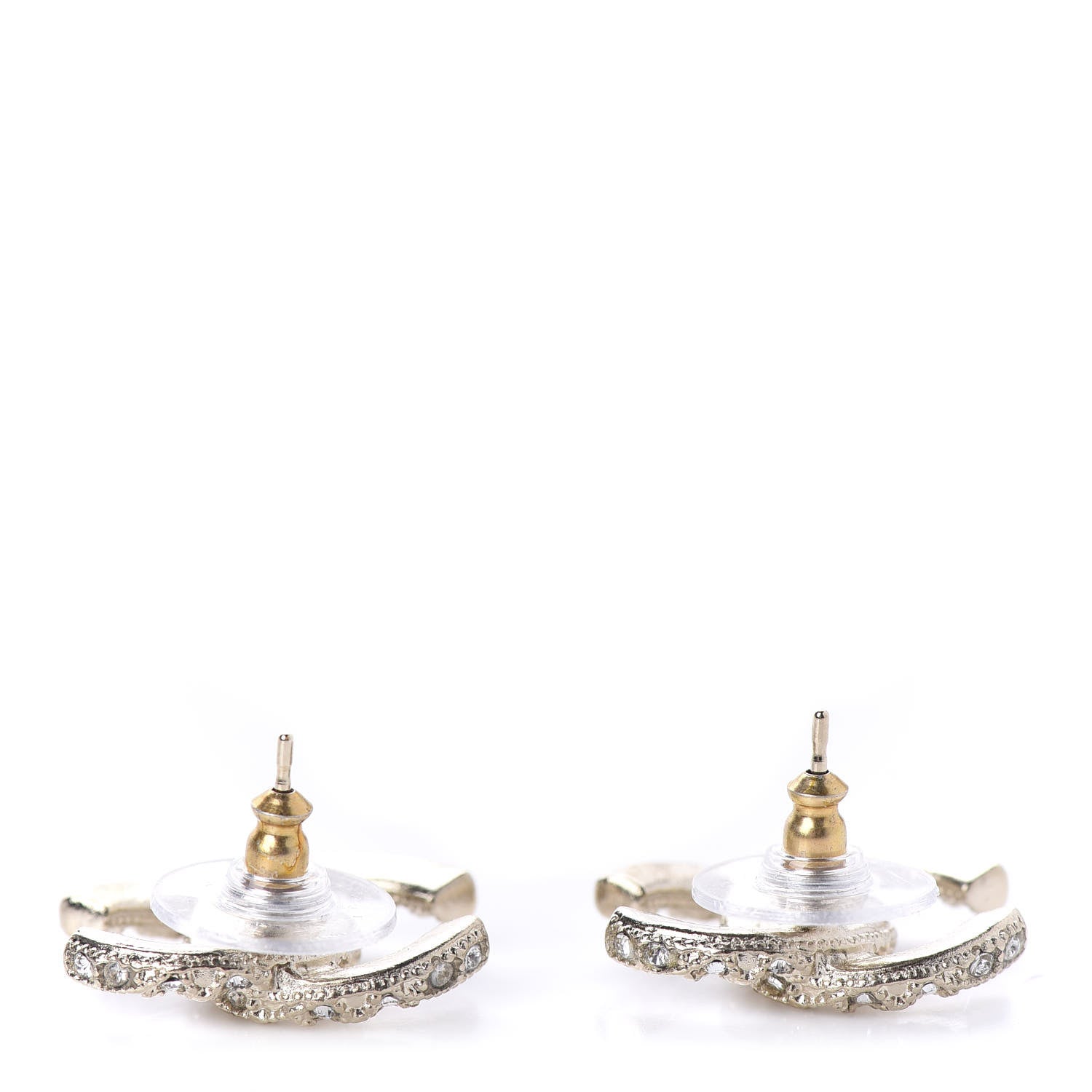 Chanel Crystal CC Earrings Gold 3 of 5