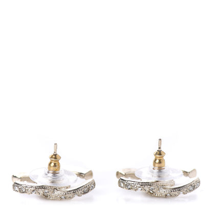 Chanel Crystal CC Earrings Gold 3 of 5