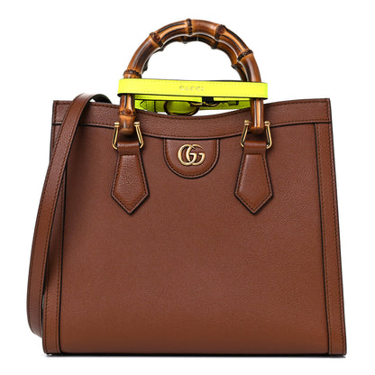 Gucci Wonka Grain Calfskin Small Diana Tote Bag Cuir Yellow Fluo 1 of 11