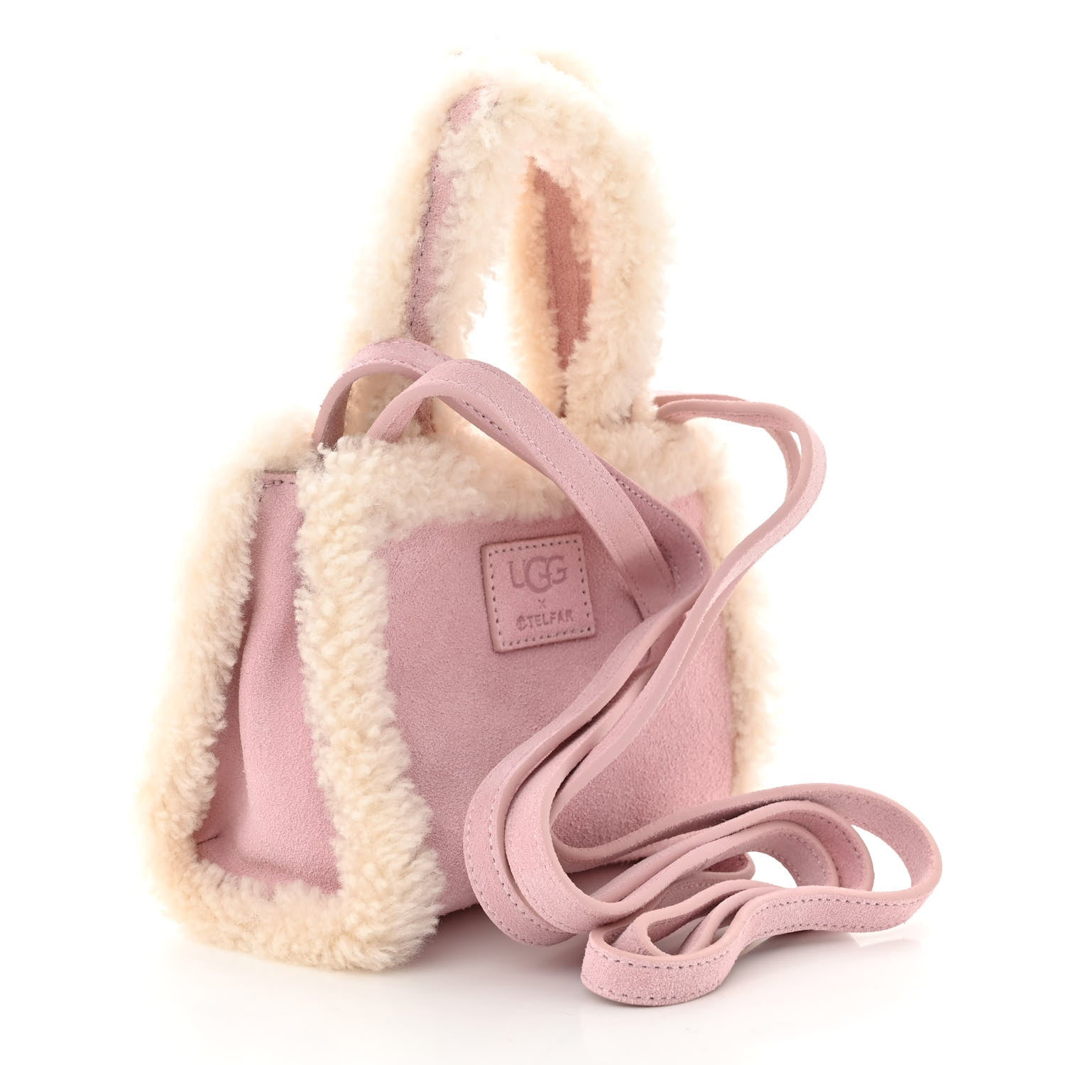 Telfar X UGG Suede Shearling Small Shopping Bag Pink 3 of 11