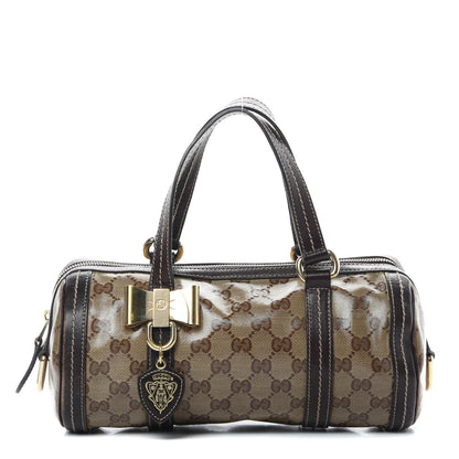 Gucci Crystal Monogram Duchessa Small Boston Bag Brown 1 of 14