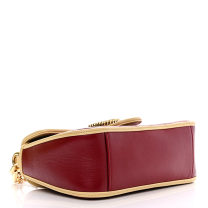 Gucci Azalea Calfskin Matelasse Diagonal Mini Torchon GG Marmont Top Handle Shoulder Bag Blue Agata New Cherry Red Butter 4 of 15