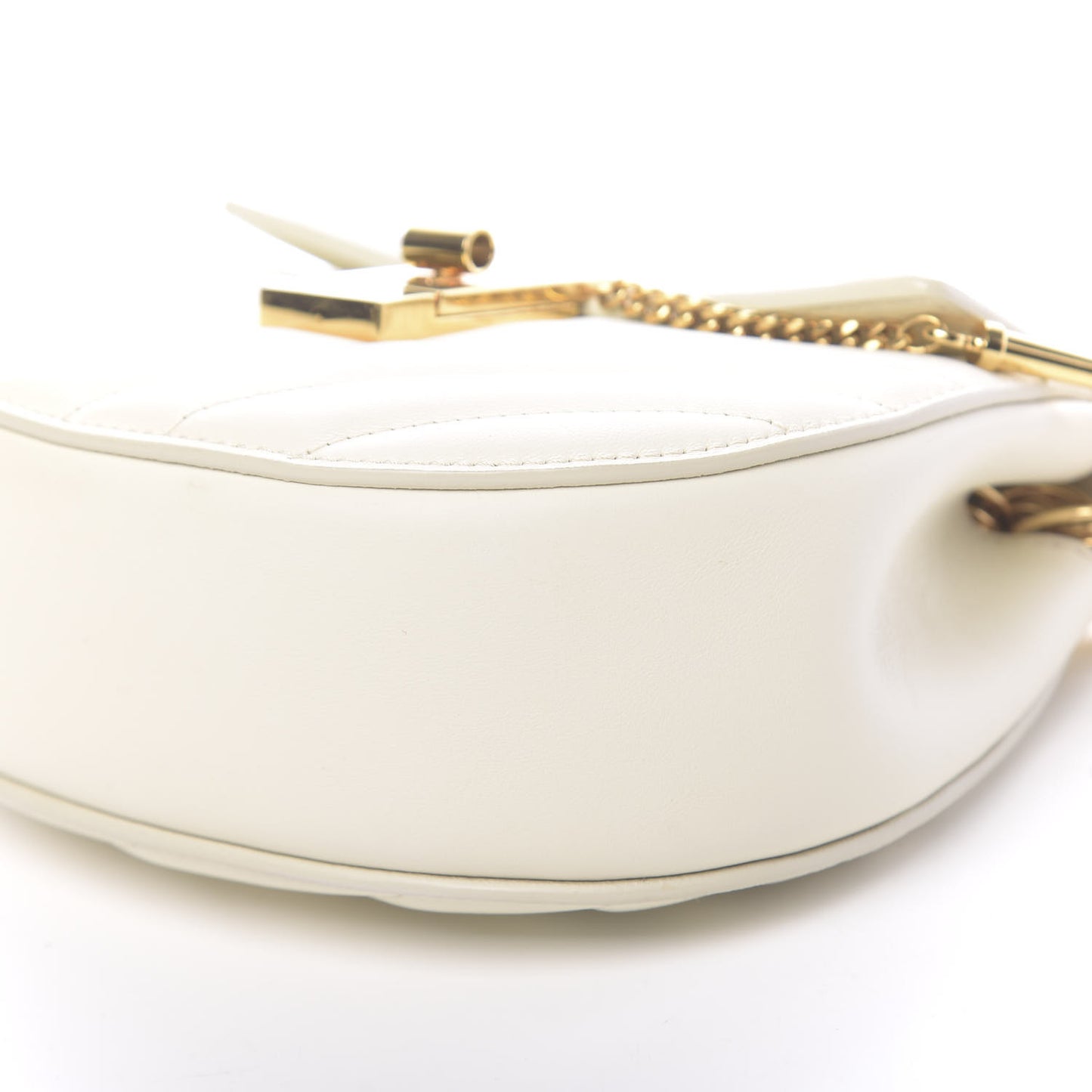 Calfskin Quilted Mini Drew Bijou Shoulder Bag Natural White