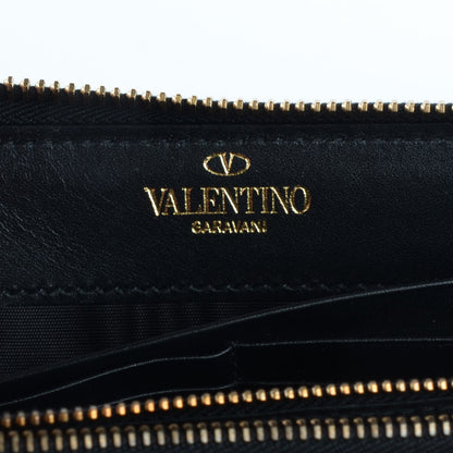 Valentino Garavani Calfskin Rockstud Zip Around Wallet Black 7 of 9