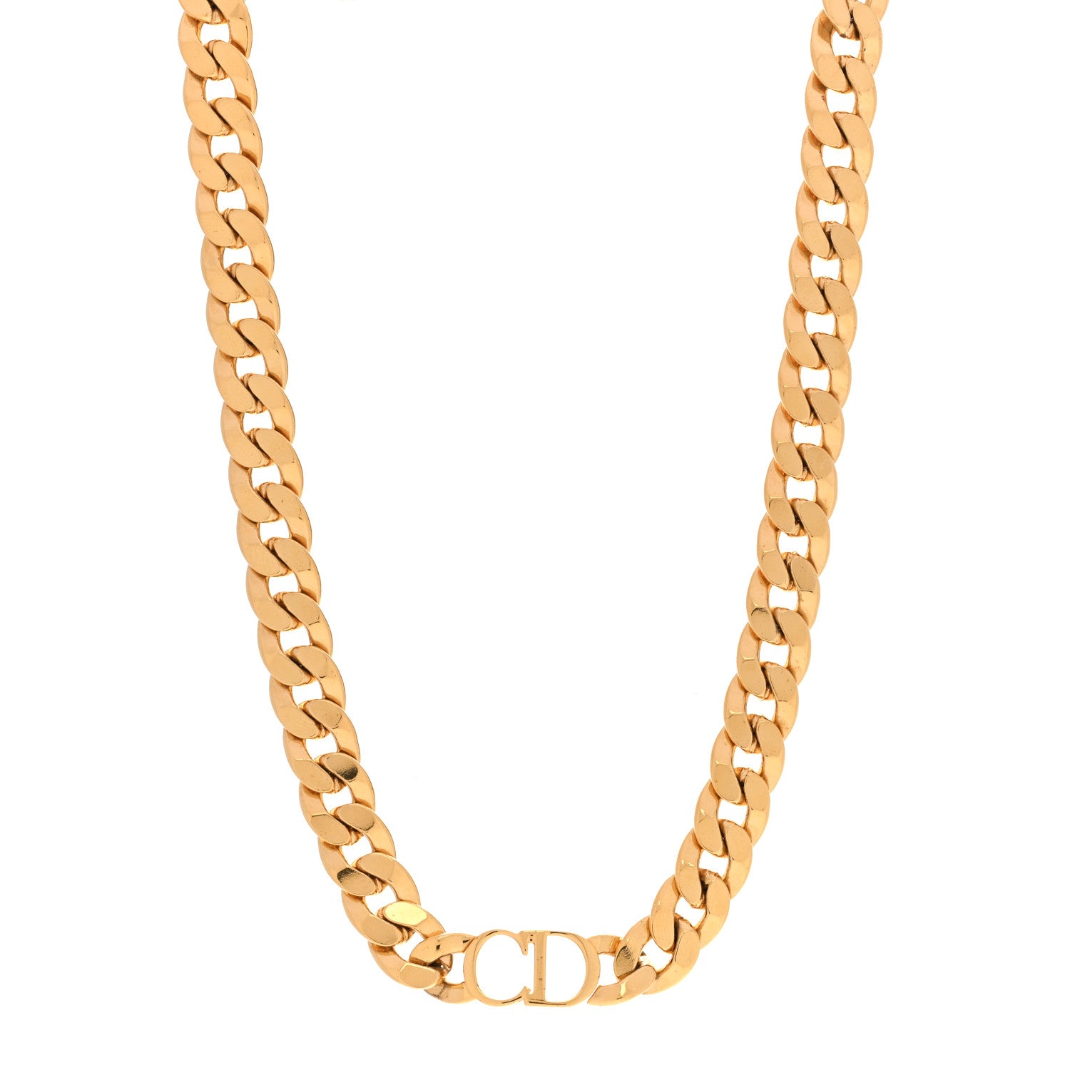Christian Dior Metal CD Choker Necklace Gold 1 of 5