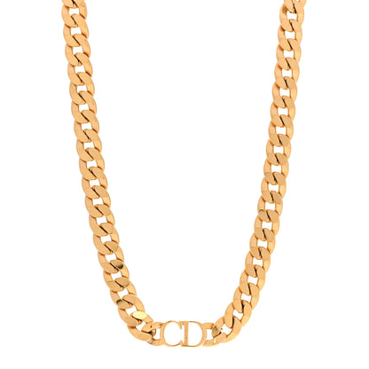 Christian Dior Metal CD Choker Necklace Gold 1 of 5