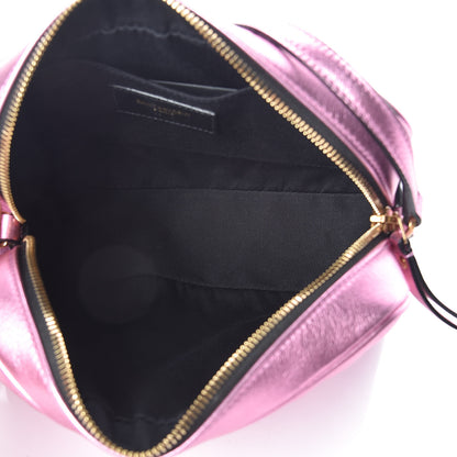 Saint Laurent Metallic Calfskin Matelasse Monogram Lou Camera Bag Vegas Pink 6 of 11